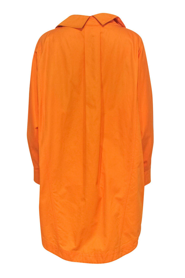 Current Boutique-Claude Montana - Orange Oversized Long Sleeve Cotton Collared Shirt Sz 4