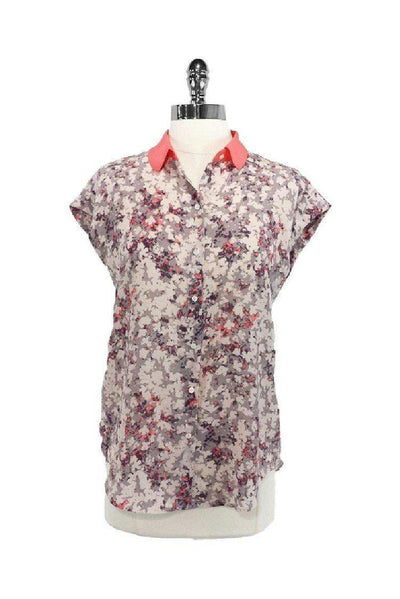 Current Boutique-Club Monaco - Floral Silk Button-Up Blouse Sz XS