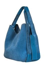 Current Boutique-Coach - Cerulean Blue Suede Leather Shoulder Bag