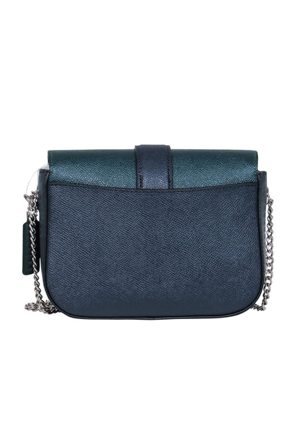 Coach - Green & Navy Foldover Apple Buckle w/ Chain Strap Crossbody Ba –  Current Boutique