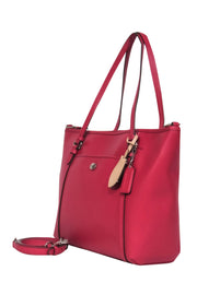 Current Boutique-Coach - Magenta Leather Zippered Tote w/ Crossbody Strap