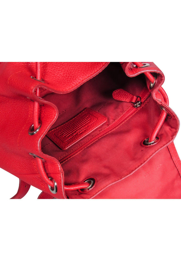Current Boutique-Coach - Small Red Pebbled Leather Backpack