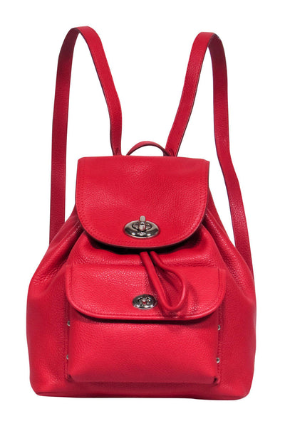 Current Boutique-Coach - Small Red Pebbled Leather Backpack