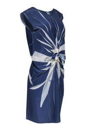 Current Boutique-Cotelac - Blue & Cream Silky Sleeveless Dress Sz 2