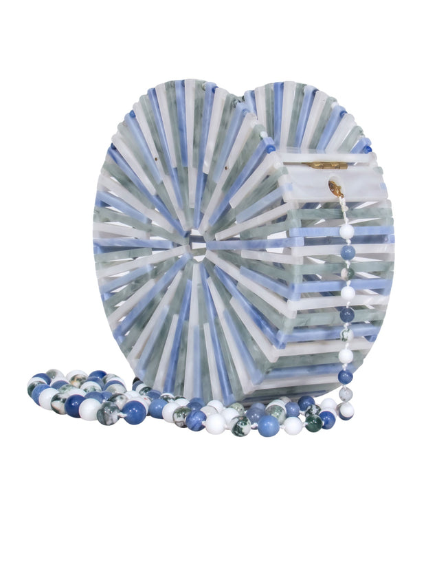 Current Boutique-Cult Gaia – Blue, White & Green Round Acrylic Crossbody Bag