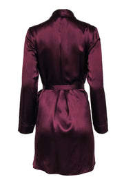 Current Boutique-Cuyana - Wine Belted Silk Jacket Sz M