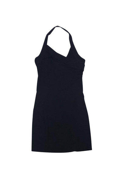Current Boutique-Cynthia Steffe - Black Halter Neck Dress w/ Mesh Accents Sz 0