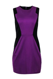 Current Boutique-Cynthia Steffe - Black & Purple Paneled Sheath Dress Sz 6