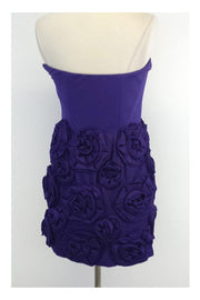 Current Boutique-Cynthia Steffe - Purple Rosette Strapless Dress Sz 4