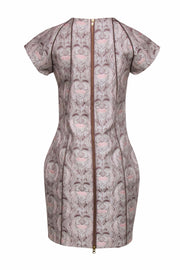 Current Boutique-DAY Birger et Mikkelsen - Pink & Beige Motif Pattern Jacquard Dress Sz 6