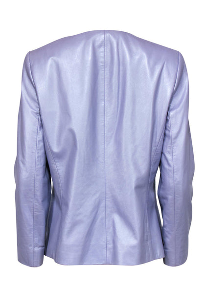 Dana Buchman - Lavender Leather Open Front Jacket Sz 8