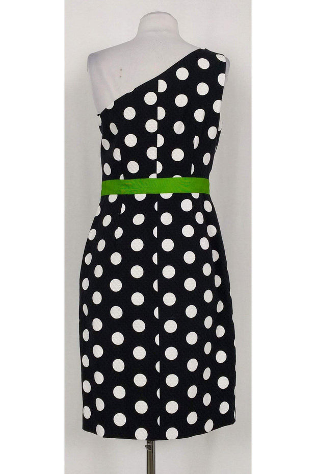 Current Boutique-David Meister - Polka Dot One Shoulder Dress Sz 6