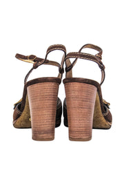 Current Boutique-Dolce & Gabbana - Brown Suede Open Toe Heels w/ Buckles Sz 11