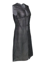 Current Boutique-Donna Karan - Greenish Gray Sheer Long Silky Vest Sz 10
