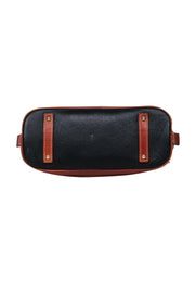 Current Boutique-Dooney & Bourke - Black & Tan Bowler-Style Leather Handbag