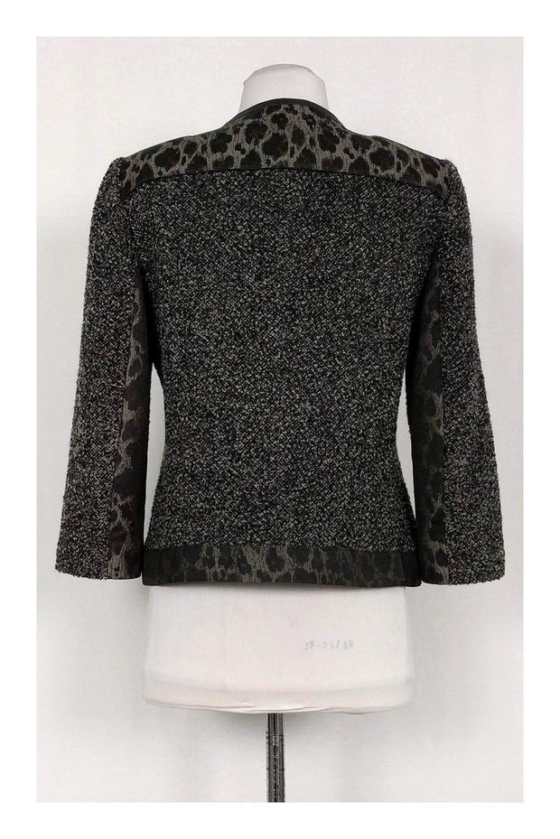 Current Boutique-Elie Tahari - Black & Grey Tweed Leopard Blazer Sz 8