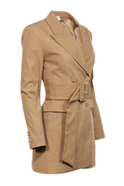 Current Boutique-Elisabetta Franchi - Tan Double Breasted Trench Coat Sz M