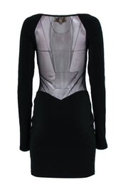 Current Boutique-Elizabeth & James - Black Long Sleeve Bodycon Dress w/ Mesh Back Sz M