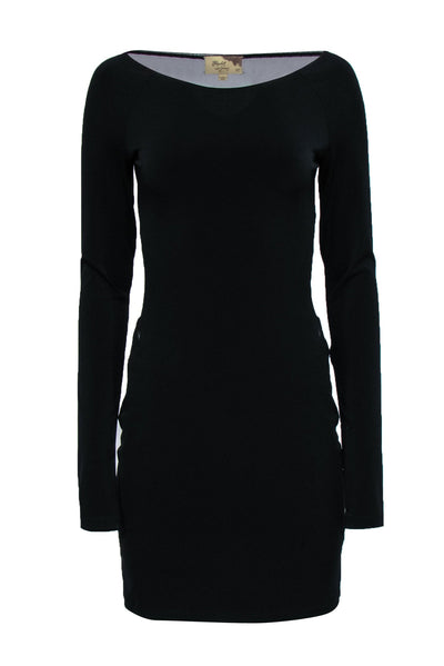 Current Boutique-Elizabeth & James - Black Long Sleeve Bodycon Dress w/ Mesh Back Sz M