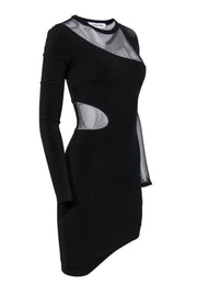 Current Boutique-Elizabeth & James - Black Mesh Sleeve Bodycon Dress w/ Cutouts Sz XS
