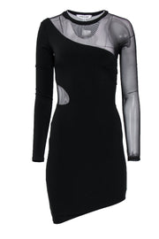 Current Boutique-Elizabeth & James - Black Mesh Sleeve Bodycon Dress w/ Cutouts Sz XS