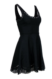 Current Boutique-Elizabeth & James - Black Sleeveless Laser Cut Print Mini Dress Sz 6