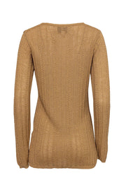 Current Boutique-Emanuel Ungaro - Tan Knit Cotton Sweater Sz P