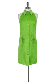 Current Boutique-Escada - Bright Green Halter Dress Sz 8