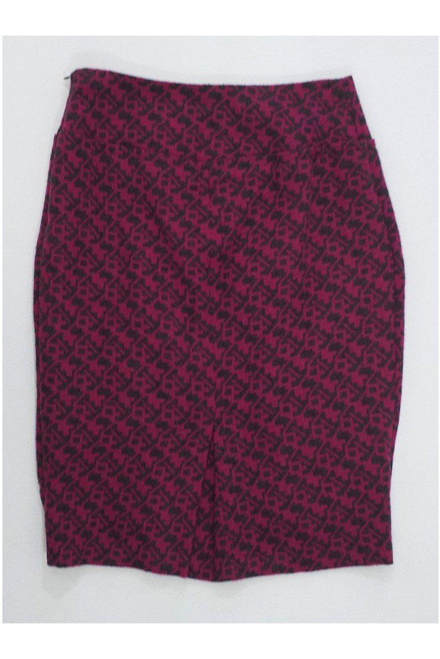 Current Boutique-Eva Franco - Pink & Grey Printed Skirt Sz 6