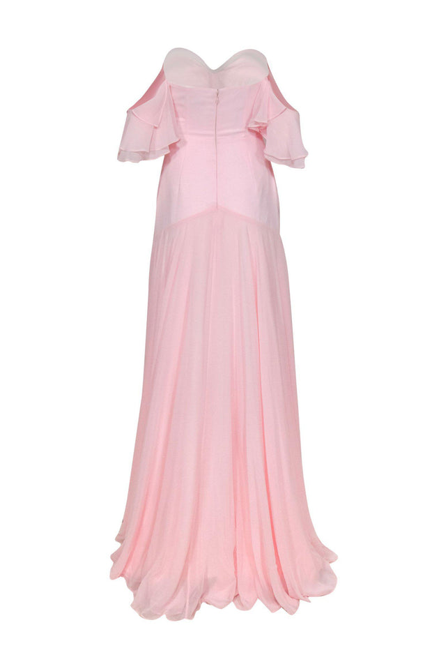 Current Boutique-Fame and Partners - Light Pink Off-the-Shoulder Gown Sz 2