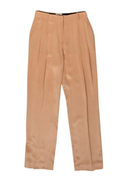 Current Boutique-Fausto Puglisi - Peach Satin Pleated Silk Trousers Sz 6