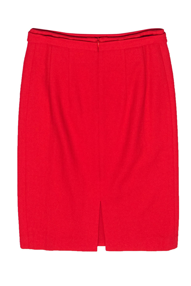 Current Boutique-Frances Valentine - Red Wool Pencil Skirt w/ Front Pockets Sz 6