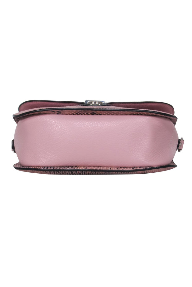 Current Boutique-Frederic Paris - Pink Snakeskin Print Crossbody Bag