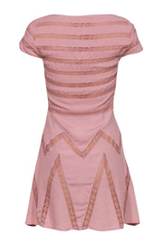 Current Boutique-Free People - Dusty Rose Cap Sleeve "Toasted Mink" Dress w/ Lace Trim Sz 4