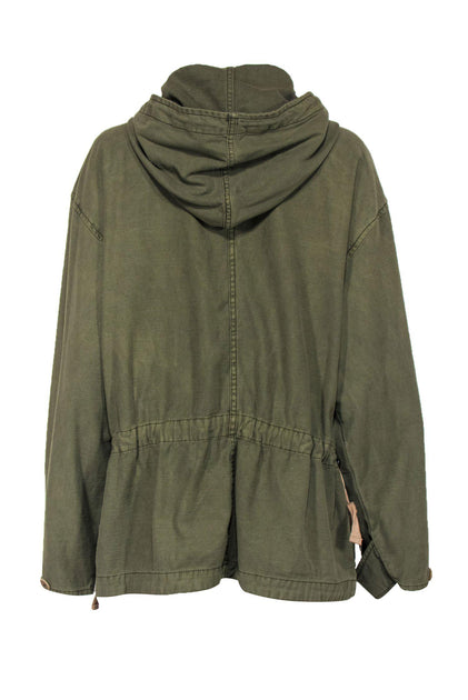 Free People Hooded Utility Cargo Jacket store Military Drawstring Oversized XS