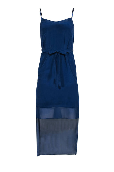 Current Boutique-French Connection - Blue Silk "Selene" Slip Dress w/ High-Low Hem Sz 0