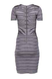 Current Boutique-French Connection - Gray Striped Bandage Dress w/ Cutout Texture Sz 8