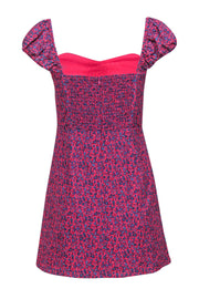 Current Boutique-French Connection - Hot Pink & Blue Floral Cap Sleeve Mini Dress Sz 6