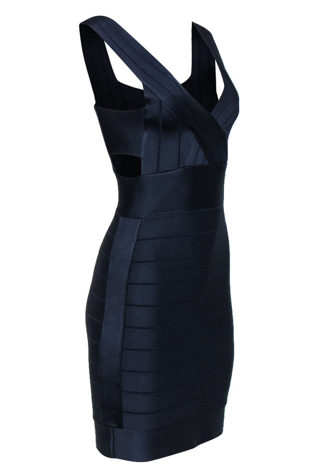 Current Boutique-French Connection - Navy Bandage-Style Sheath Dress w/ Side Cutouts Sz 6
