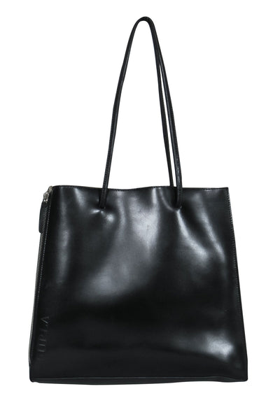 Current Boutique-Furla - Black Smooth Leather "Grace" Small Shoulder Tote
