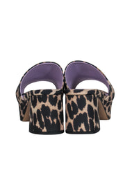 Current Boutique-Ganni - Leopard Print Open Toe Mule Sandals w/ Square Heel Sz 8