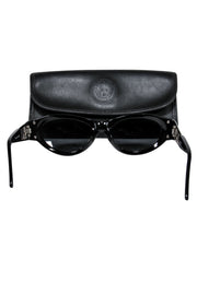 Current Boutique-Gianni Versace - Black Oval Sunglasses w/ Silver Medusa Design