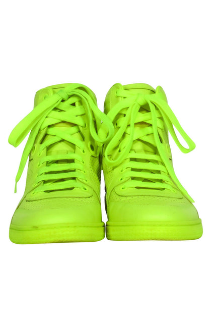 Gucci - Neon Green Laser Cut Leather High-Top Sneakers Sz 9 – Current  Boutique