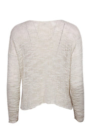 Current Boutique-Helmut Lang - Ivory Open Knit Silk Sweater w/ Asymmetrical Hem Sz S