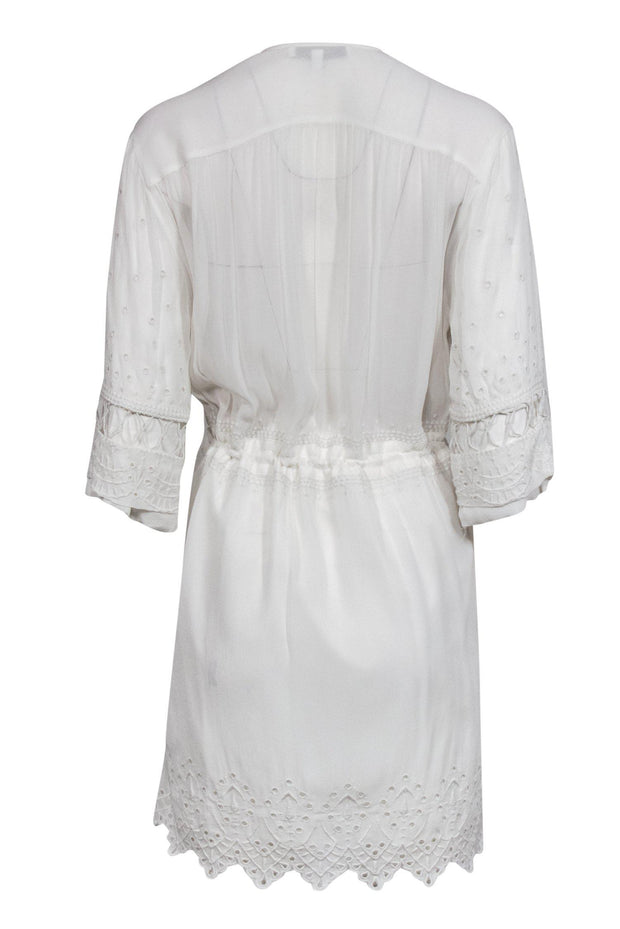 Current Boutique-IRO - White Embroidered Eyelet Sheath Dress Sz 6