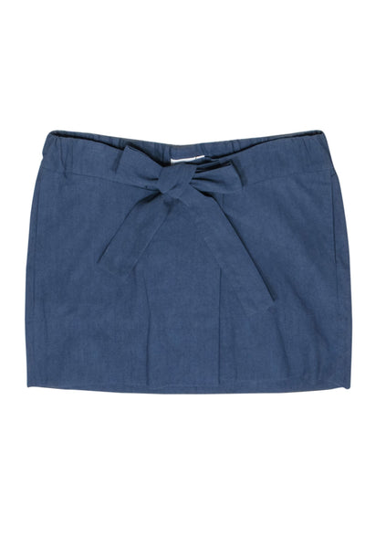 Current Boutique-Isabel Marant - Blue Demin Wash Mini Skirt w/ Tie Belt Sz 8