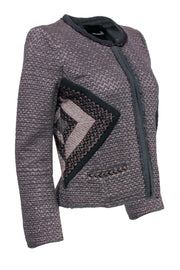 Current Boutique-Isabel Marant - Grey & Pink Metallic Zigzag Print Blazer Sz 2