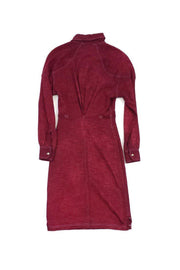 Current Boutique-Isabel Marant - Maroon Long Sleeve Shirt Dress Sz S