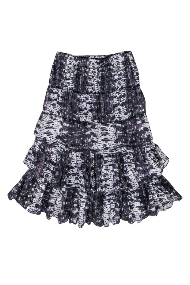 Current Boutique-Isabel Marant - Purple Snakeskin Printed Tiered Skirt Sz 4