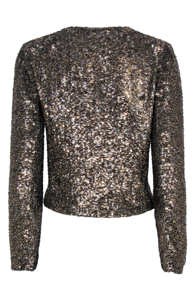 Current Boutique-Jigsaw - Golden Sequined Crop Jacket Sz S